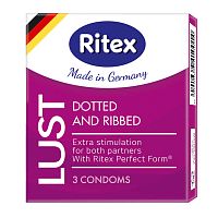 Презервативы Ritex Lust-3 с рифлением и пупырышками