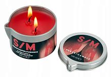 Красная свеча с двумя фитилями для регулировки тепла