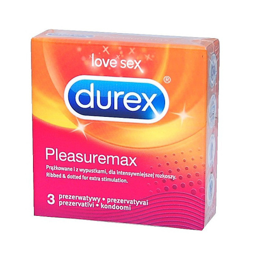 Дюрекс-3 Pleasuremax с ребрами и пупырышками