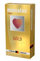 Презервативы Masculan Gold №10 шт, золотого цвета