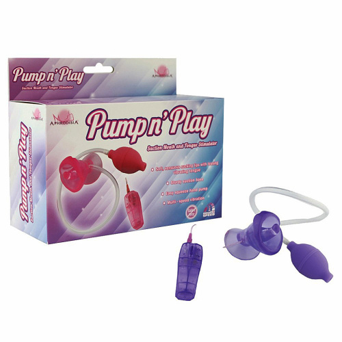 Помпа вагинальная с вибрацией, цвет фиолетовый